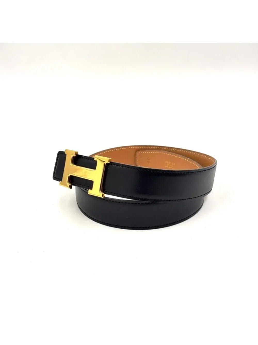 Hermes Constance H Belt Leather Black Gold